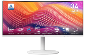Product image: Monitor MSI Modern MD342CQPW 34" / UWQHD / 120Hz / 1ms MPRT / curved / KVM / white - adjustable stand - PD 98W
