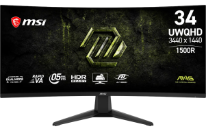 Product image: Monitor MSI MAG 346CQDF E20 / 86,4 cm (34") / 3440x1440 (UWQHD) / Rapid VA / UWQHD (3440 x 1440): 200Hz, HD (1720 x 720): 400Hz / 0.5 ms (Min.) (GTG) / 300 nits / 4000:1