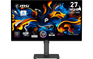 Product image: Monitor MSI PRO MAX 271QPX14G / 68,6 cm (27") / 2560x1440 (WQHD) / QD-OLED / 144 Hz / 0,03 ms (GTG) / 200 (up to 400) nits / 1500000:1 / adjustable height