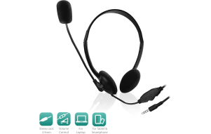 Product image: EWENT EW3567 Headphones Wired / Over-ear / 1x 3.5 mm / Black