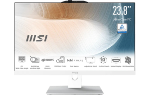 Product image: All-in-One PC MSI Modern AM242TP 1M-2022XEU Core 5 / 16GB / 512GB SSD / 24" FHD / Touchscreen / Windows 11 Pro (white)