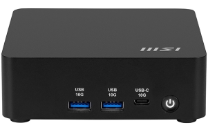 Product image: Mini desktop computer MSI Cubi NUC AI 1UMG-073BEU Core Ultra 7 / 16GB / 1TB SSD / Wi-Fi 6E + BT / 2x2.5Gbps / Windows 11 Home (black)
