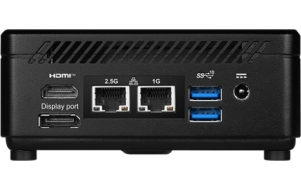 Product image: MSI Cubi 5 1M Mini Desktop Computer / Core 3 / 8GB DDR5 / 512GB SSD / WiFi 6E + BT 5.3 / 1x2.5Gbps + 1x1Gbps / Windows 11 Pro (black)