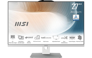 Product image: All-in-One PC MSI Modern AM272P 1M-1294XEU Core 5 / 16GB / 512GB SSD / 27" FHD / Windows 11 Pro (white)