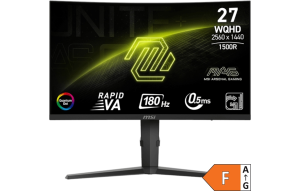 Product image: Monitor MSI MAG 275CQRF QD E2 / 27" / WQHD / Rapid VA / 180Hz / 0.5ms (GtG) / Curved / Black - Height Adjustable - PD 15W