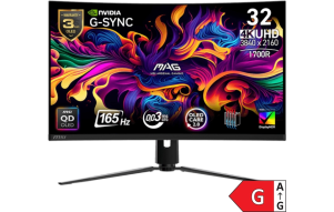 Product image: MSI MAG 321CUP QD-OLED 31.5" / UHD / 165Hz / 0.03ms MPRT / Black - height adjustable - PD 15W