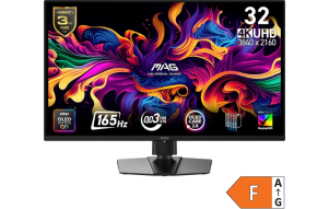 Product image: MSI MAG 322UP QD-OLED E16 Monitor 31.5" / 4K UHD / 165Hz / 0.03ms (GTG) (black) – height adjustable - PD 15W