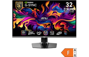 Product image: MSI MPG 321URX QD-OLED Monitor 31.5" / UHD / 240Hz / 0.03ms (GTG) / Black – Height Adjustable - PD 90W