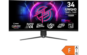 Product image: Screen MSI MPG 346CQRF X24 34" / UWQHD / 240Hz / 0.5ms / curved / HDR400 / USB-C 98W / height adjustable / black