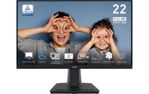 Product image: MSI PRO MP225V Display / 21.5" / FHD / VA / 100Hz / 1ms (MPRT) / Black